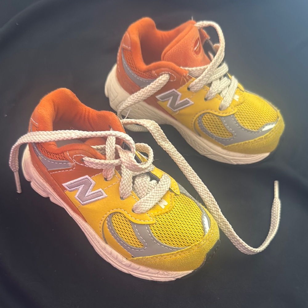 Toddlers New Balance Vibrant Yellow and Orange Sneakers